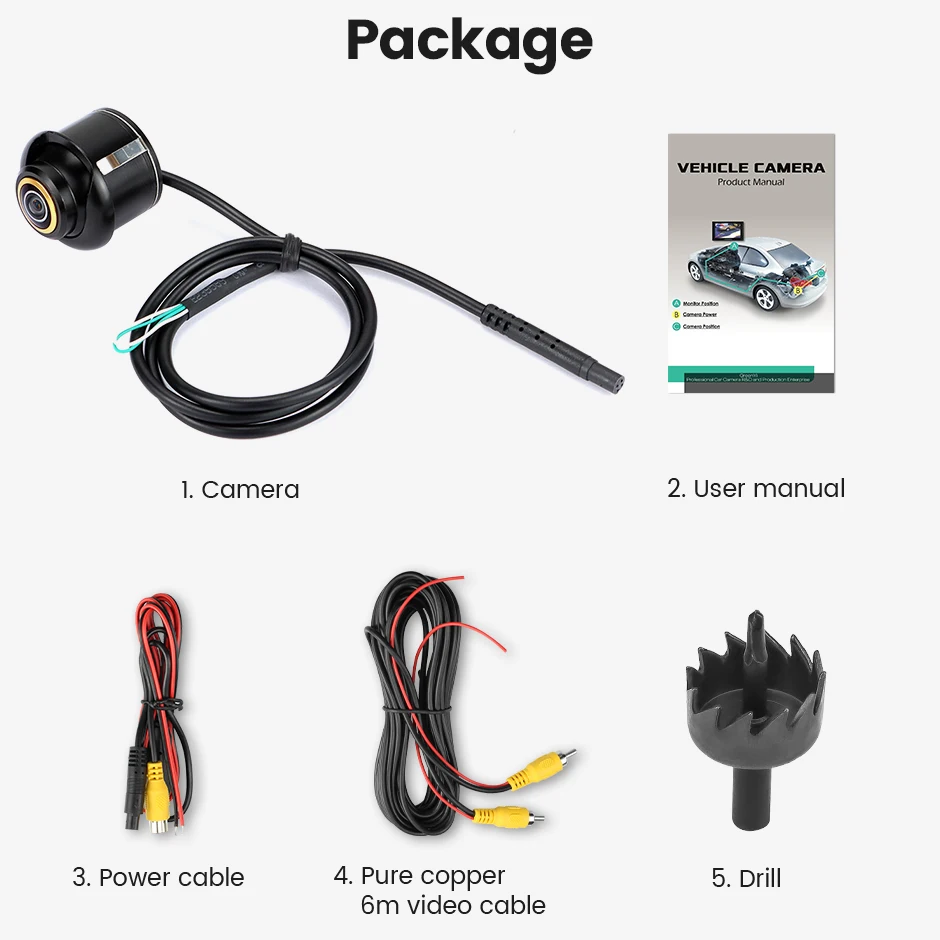 AHD Telecamera Retromarcia Per Auto – Visione Notturna, Impermeabile E Plug-and-Play Con Cavo 6m