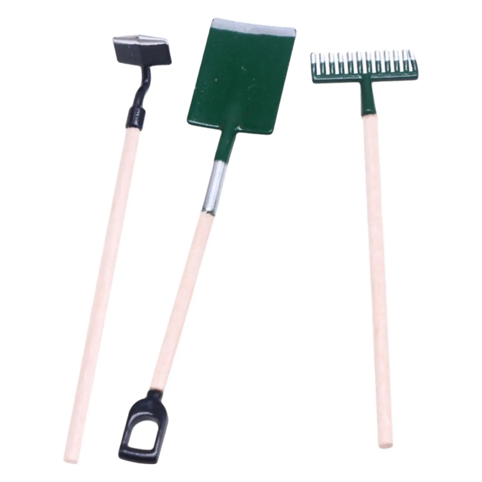 3Pcs 1:12 Miniature Dollhouse Garden Tools for Micro Landscape Dollhouse