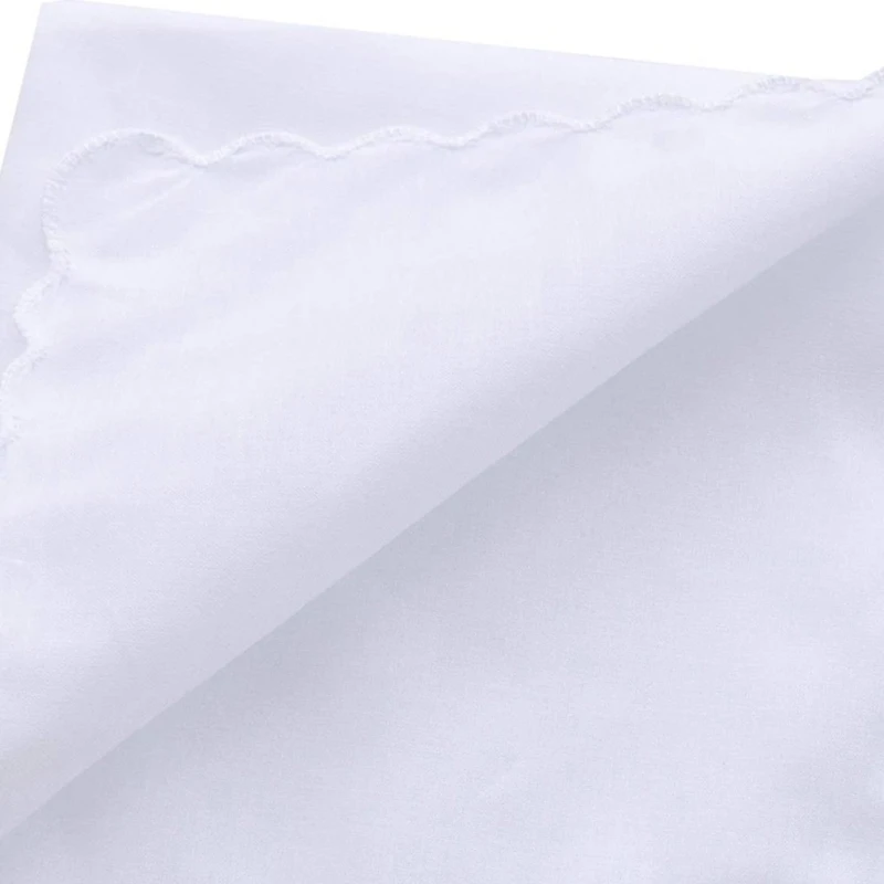 

Lightweight White Handkerchiefs Cotton Square Hankie Washable Chest Towel Pocket Handkerchiefs for Adult Wedding Party