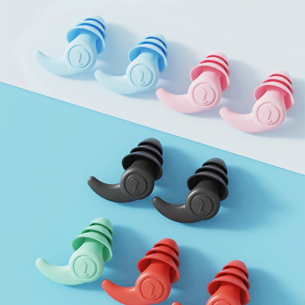 Three Layers Silicone Earplugs Sleeping Ear Plugs Noise Reduction Soundproof Tapered Ear Plug Soft Plug for Travel Sleeping 4