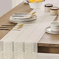 Beige Boho Table Runner with Tassels Hand Woven Table Runner Rustic Farmhouse Table Runner for Kitchen Dining Table Home Decor 4