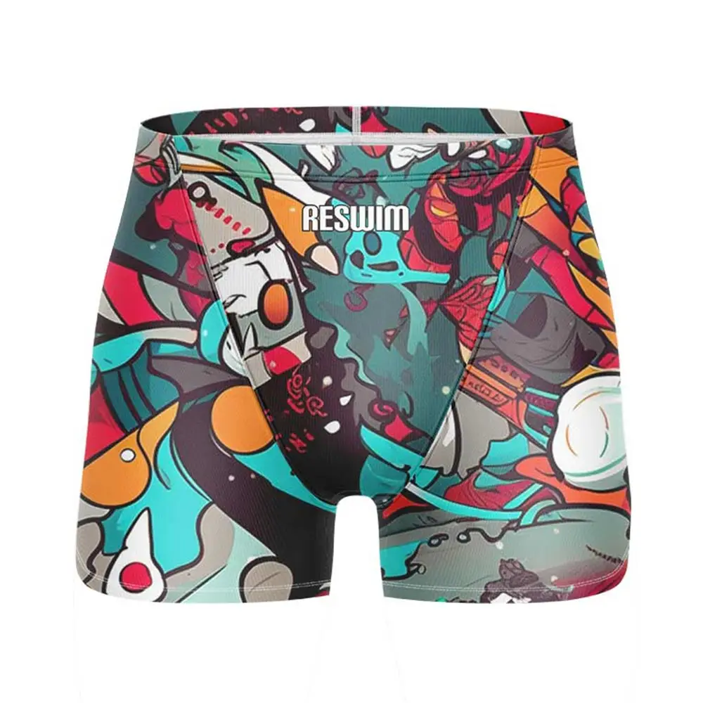 Men's Swim Jammer Swimsuit Shorts Swimming Trunk Swimwear Beach Swim Surfing Sport Pants Briefs Summer Elastic Boxer Shorts