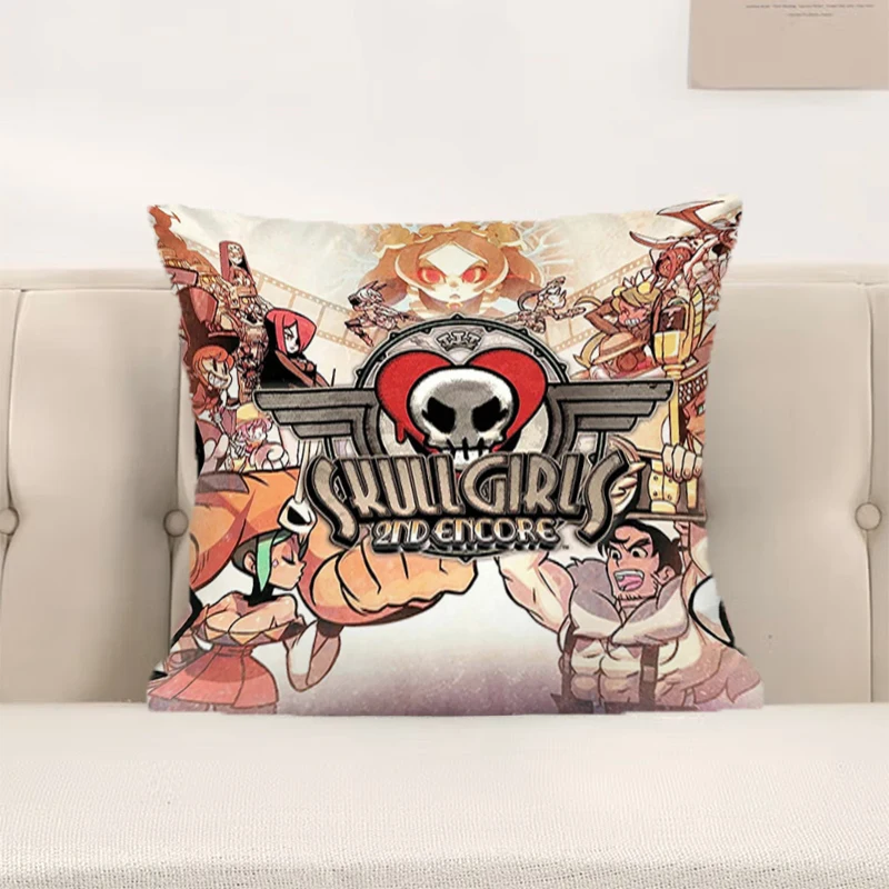 

Skullgirls Custom Pillow Cover 45x45 Double Sided Printing Cushion Covers Short Plush Room Decor Decorative Sofa Cushions 45*45