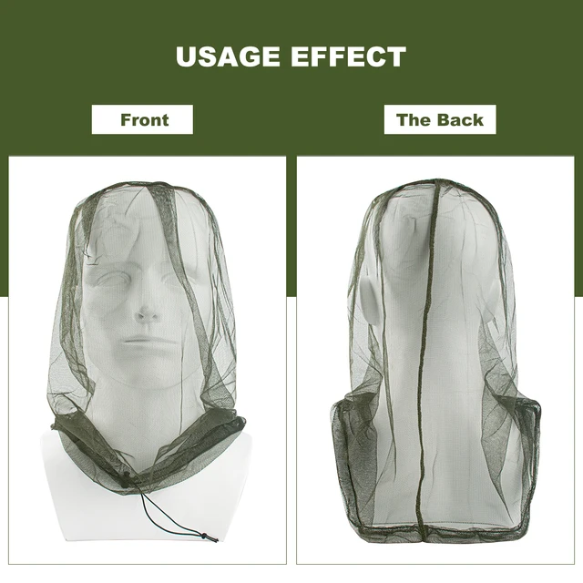 Filet de protection faciale Ultra Large et Long, 1 pièce, maille à trous Extra fins, doux et Durable, moustiquaire Premium, filet de protection faciale contre les insectes, casquette de Camping 4