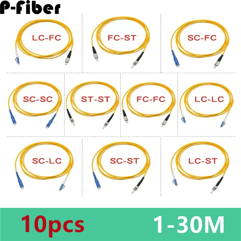 

LC-SC оптоволоконный перемычка 10 шт. 1-30 м Одномодовый коммутационный шнур 20 м 15 м 10 м Simplex Удлинительный кабель FTTH P-fiber