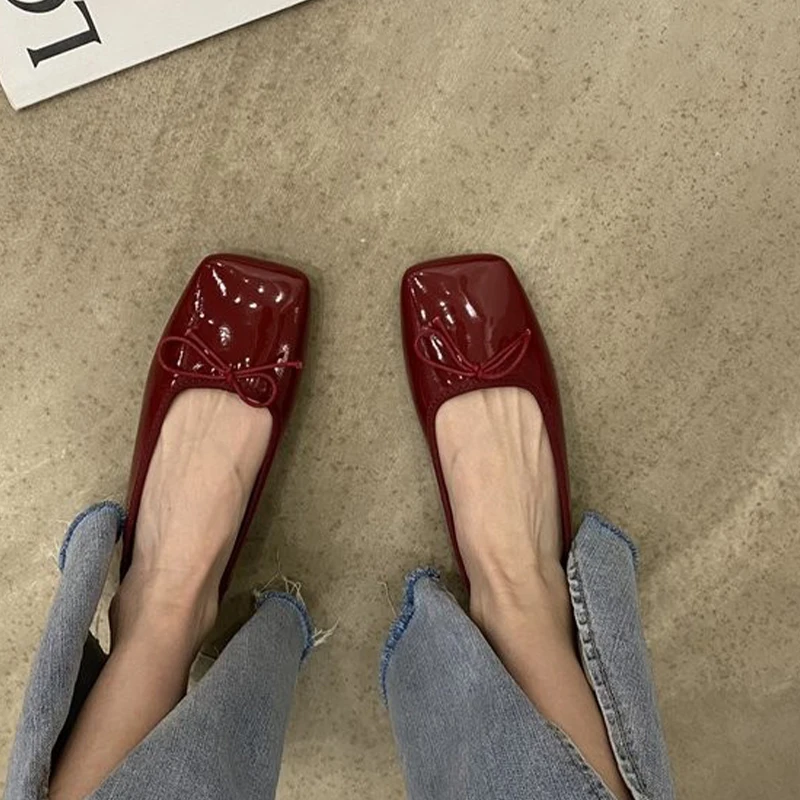 

Flats Square Toe Women Loafer Shoes Shallow Casual Cozy Sandals New 2024 Fashion Cozy Dress Walking Brand Spring Shoes Female