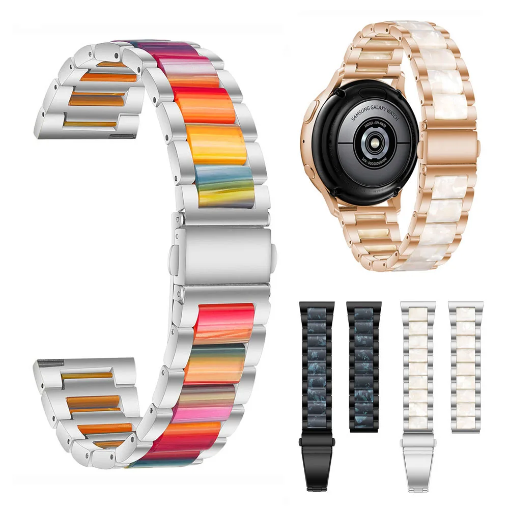 Premium Metal Resin Watch Band Strap for Men - 20mm Adjustable
