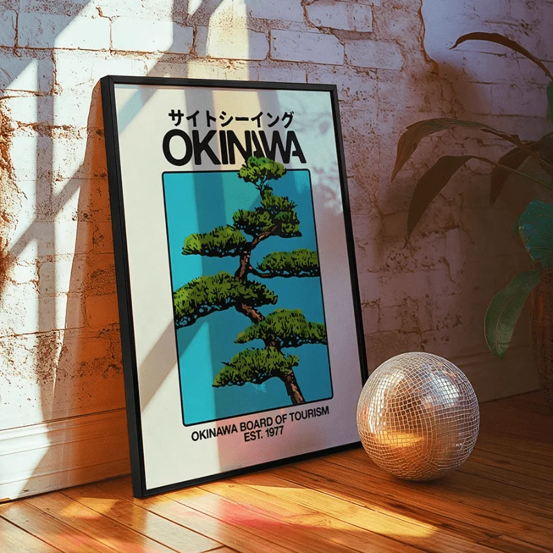 1pc Okinawa Retro Wall Art - Japanese Travel Canvas Print