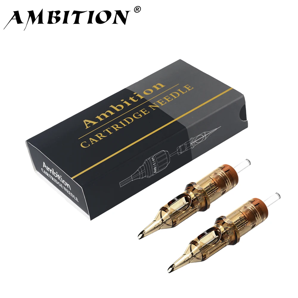 Ambition Premium RS Tattoo Cartridge Needles Round Shader 0.35mm 0.3mm Eyes Lips Permanent  Makeup Color Packaging and Shadow