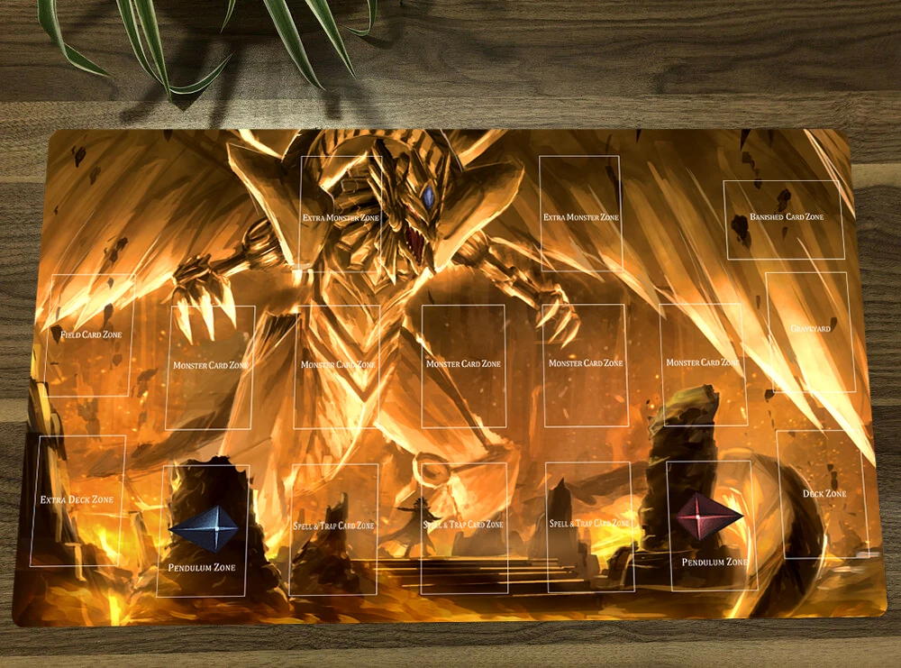 YuGiOh The Winged Dragon of Ra TCG 매트 트레이딩 카드 게임 매트 CCG 플레이매트, 미끄럼 방지 고무 마우스 패드, 책상 매트, 작업 패드 및 가방