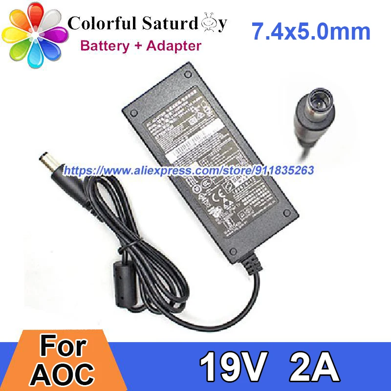 

19V 2A 38W ADPC1936 Laptop Adapter Charger For AOC Power Supply 7.4x5.0mm