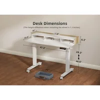 Standing Desk with Drawers,48Inch Standing Desk Adjustable Height,Adjustable Electric Stand Up Sit Stand Small Desk with Storage 2