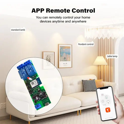 무선 스마트 홈 원격 제어 스위치, RF 433MHz 알렉사 구글 홈, 투야 와이파이 릴레이 모듈, 2 채널 USB, 5V, DC 7-32V, 12V 5