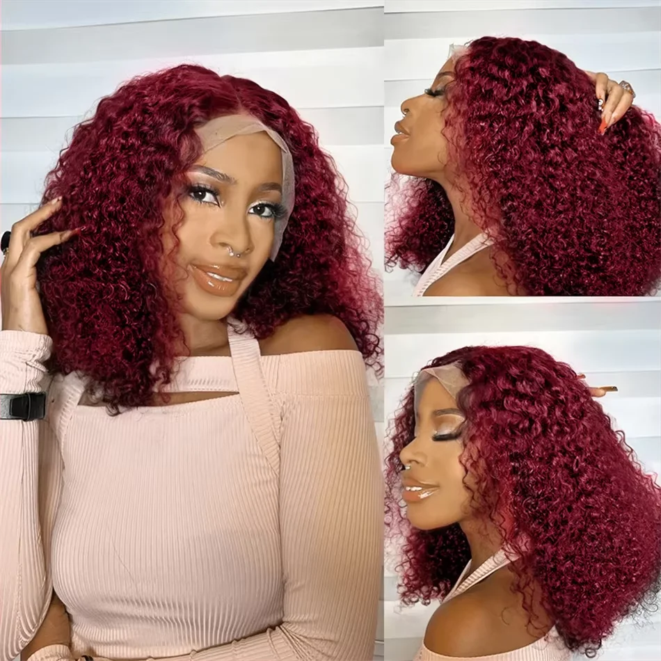Burgundy Wig Red Bob Wigs Human Hair 99J Burgundy Short Bob Wig