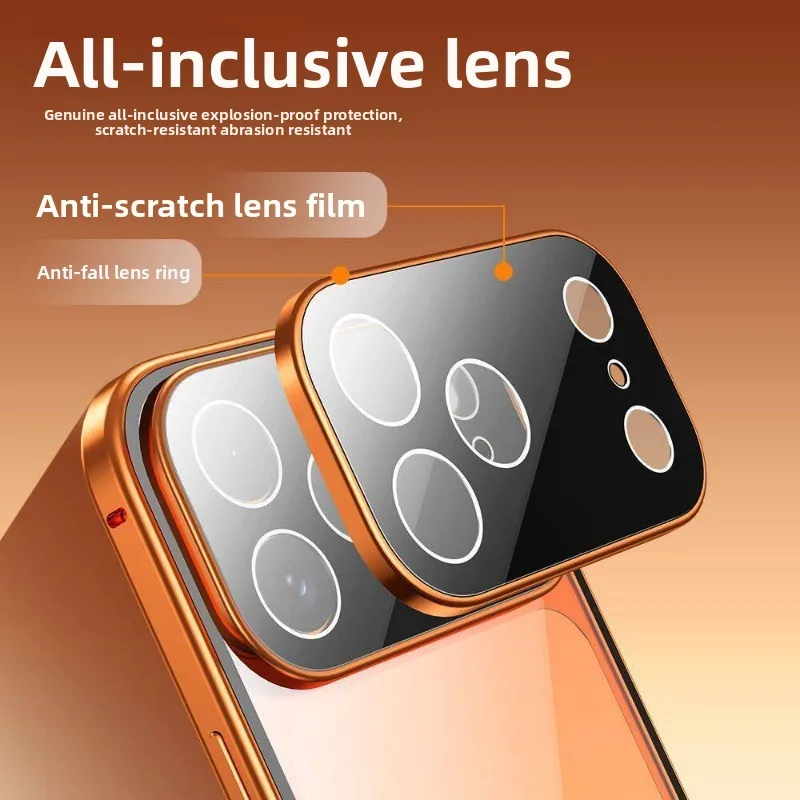 Premium Tempered Glass 360° Full Protection Shockproof Bumper Case - Transparent