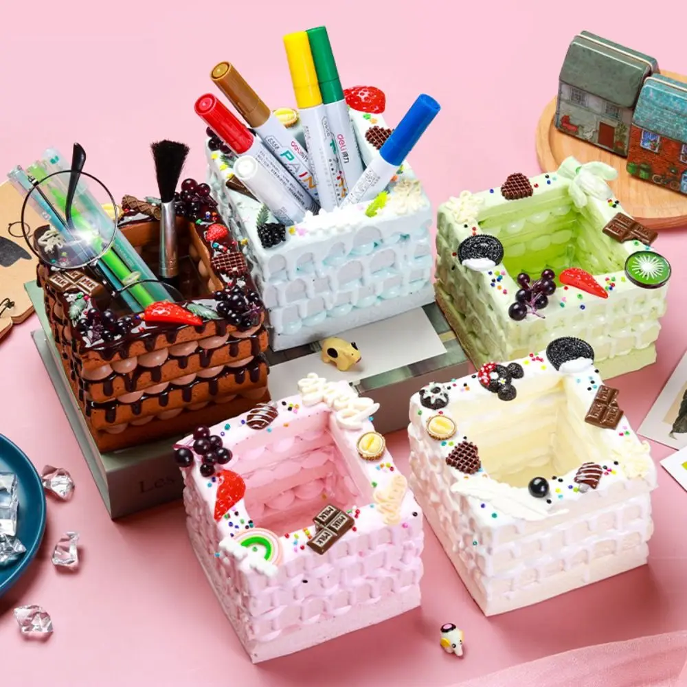 

Large Capacity DIY Cream Glue Pen Holder Set Multifunction Pen Stand Pencil Storage Box Handcraft Stationery Organizer