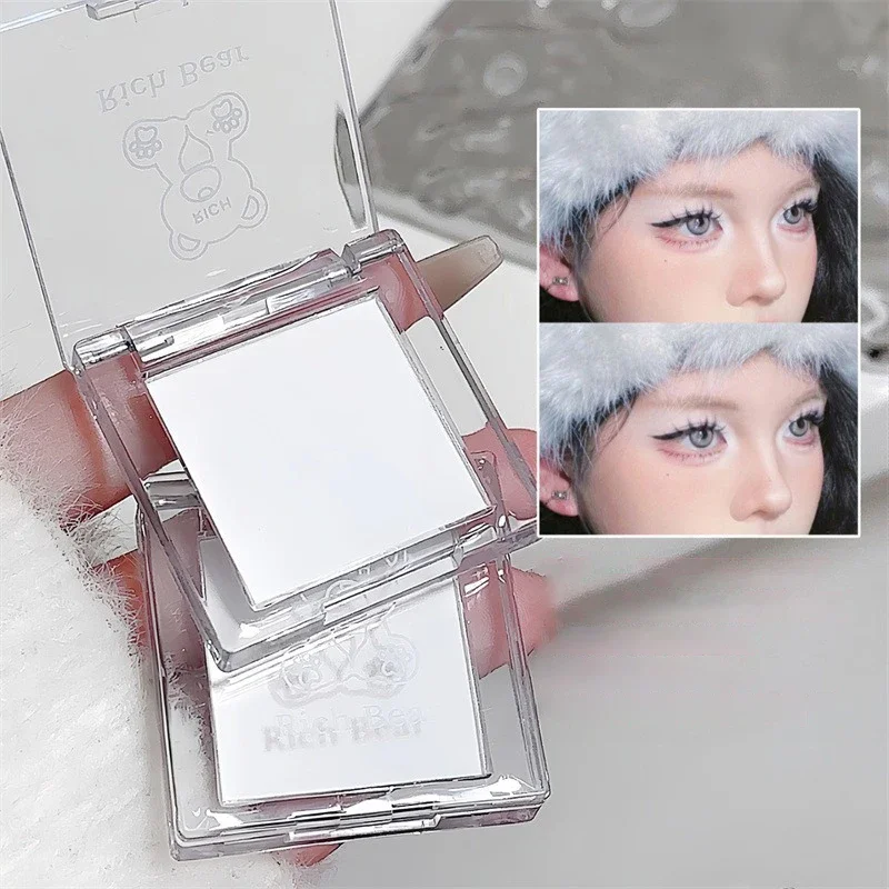 Matte Pure White Face Highlighter Palette Monochrome Pearly Jade Eyeshadow Highlighter Naturally Brightening Contouring Makeup
