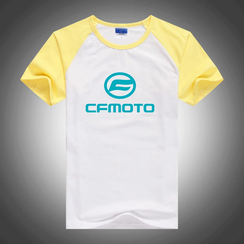 2023 New Summer Hot Sale Cfmoto Logo Print Contrast Color Round Collar Cotton Short Sleeve Men's Casual Slim Fit Trendy Tee Tops