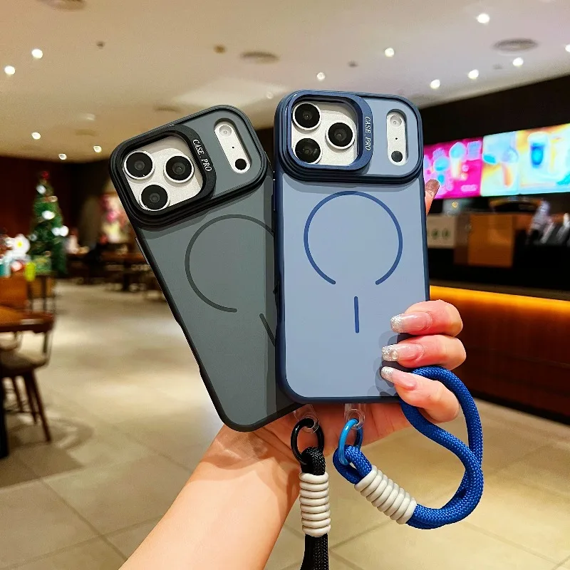 Luxury Fashion Lanyard with Metal Camera Stand & Magnetic Phone Case