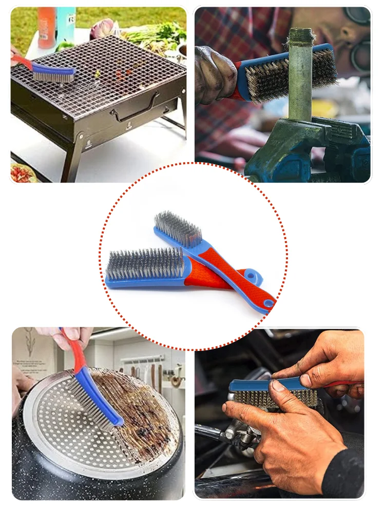 Drahtreinigungsbürsten, Edelstahl, Handwerkzeug, Grill, Farbe, Rost, Schweißentfernung, Schmutz, Staub, Grill, manuell, Kratzer, Metall, Haushalt – Detail 10
