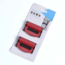 Universal Car Seatbelt Adjuster Clips - Set of 2 for Enhanced Comfort (Red)