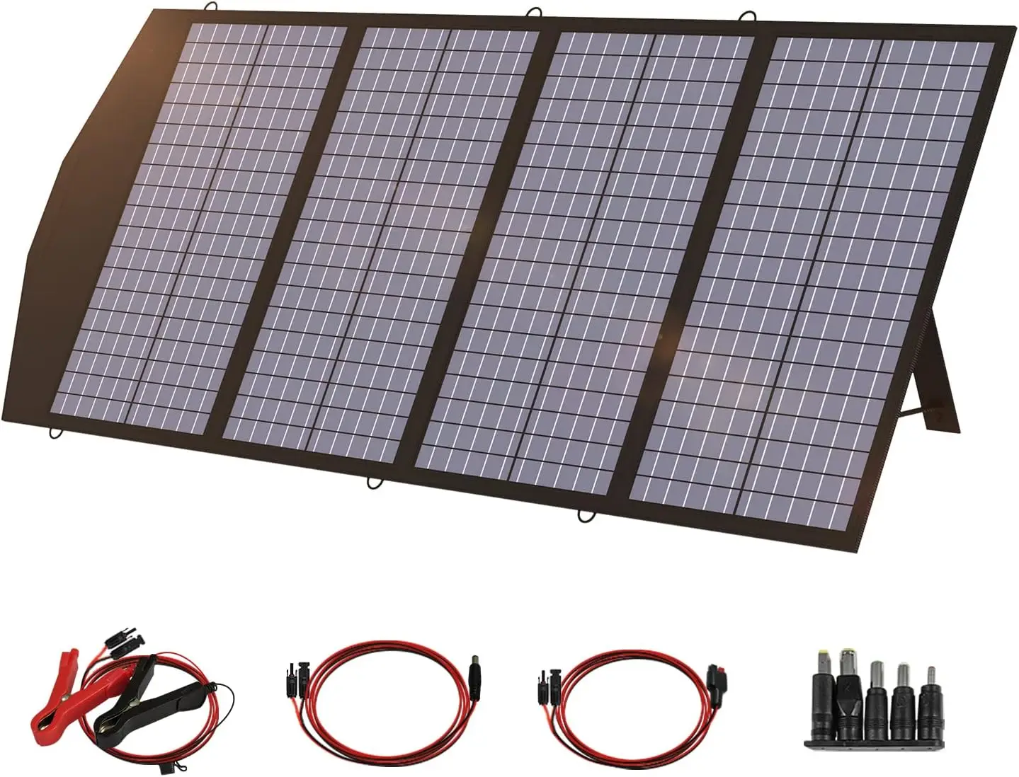 

Portable Solar Panel Charger for Laptop Cellphone, Waterproof IP65 Foldable Solar Panel with MC- 4, DC, and USB Output