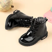 2024 New Winter Children Shoes PU Leather Waterproof Plush Boots Kids Snow Boots Brand Girls Boys Casual Boots Fashion Sneakers 4