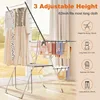 Clothes Drying Rack Foldable, Stainless Steel Drying Rack Clothing for Indoor Outdoor, Easy To Fold 3