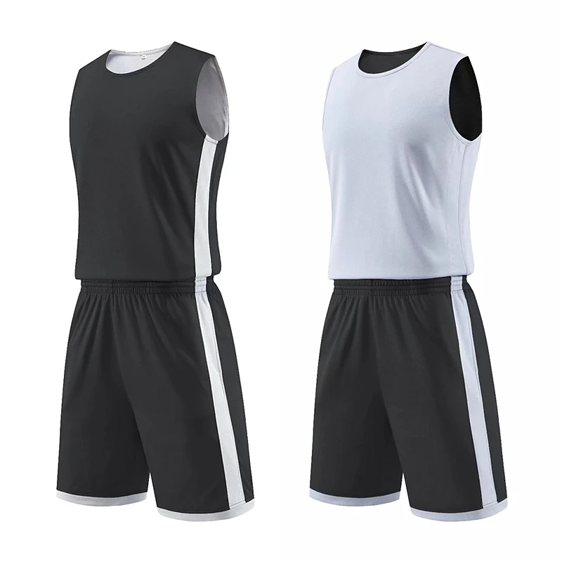Double-sided Wearable Basketball Jersey Sets Sports Clothes Breathable Men Basketball Jerseys Training suits Uniforms kits