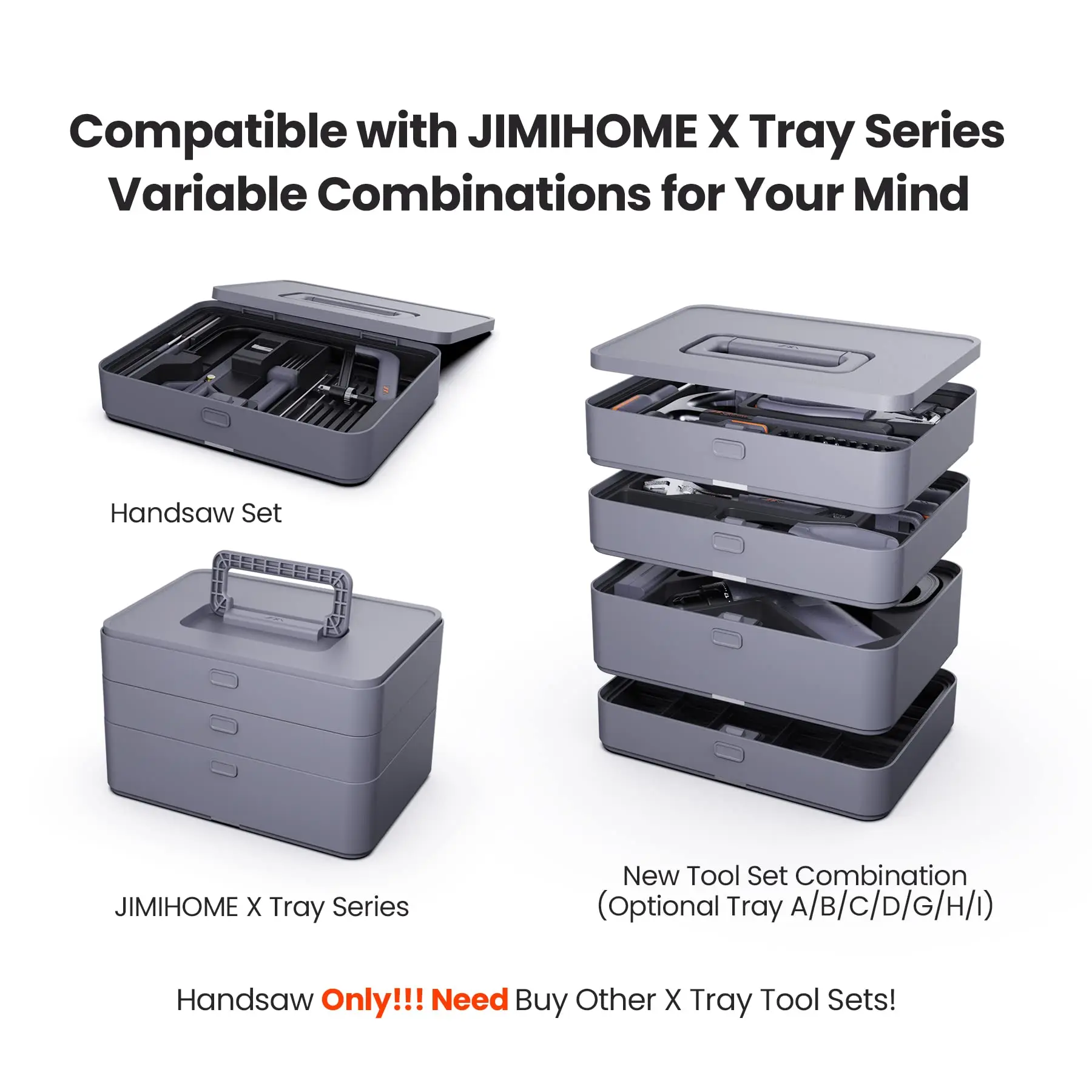 JIMIHOME 15-in-1 Magic Universal Hand Saw Kit Small Hand Saw Set X-Tray Set of G for Wood, PVC and Soft Metal Cutting 5