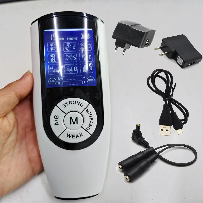 Strongest Electro Stimulation/BDSM/Therapy Tens Massager,Electric Shock Sex Toys Charging Host Controller,Cable,E-stim Power Box