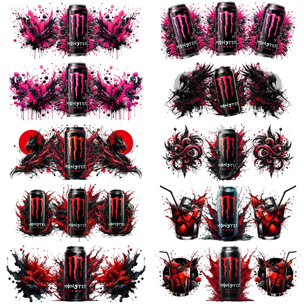 Energy Drink Design 16oz UV DTF 3D Crystal Sticker Cup Wrap