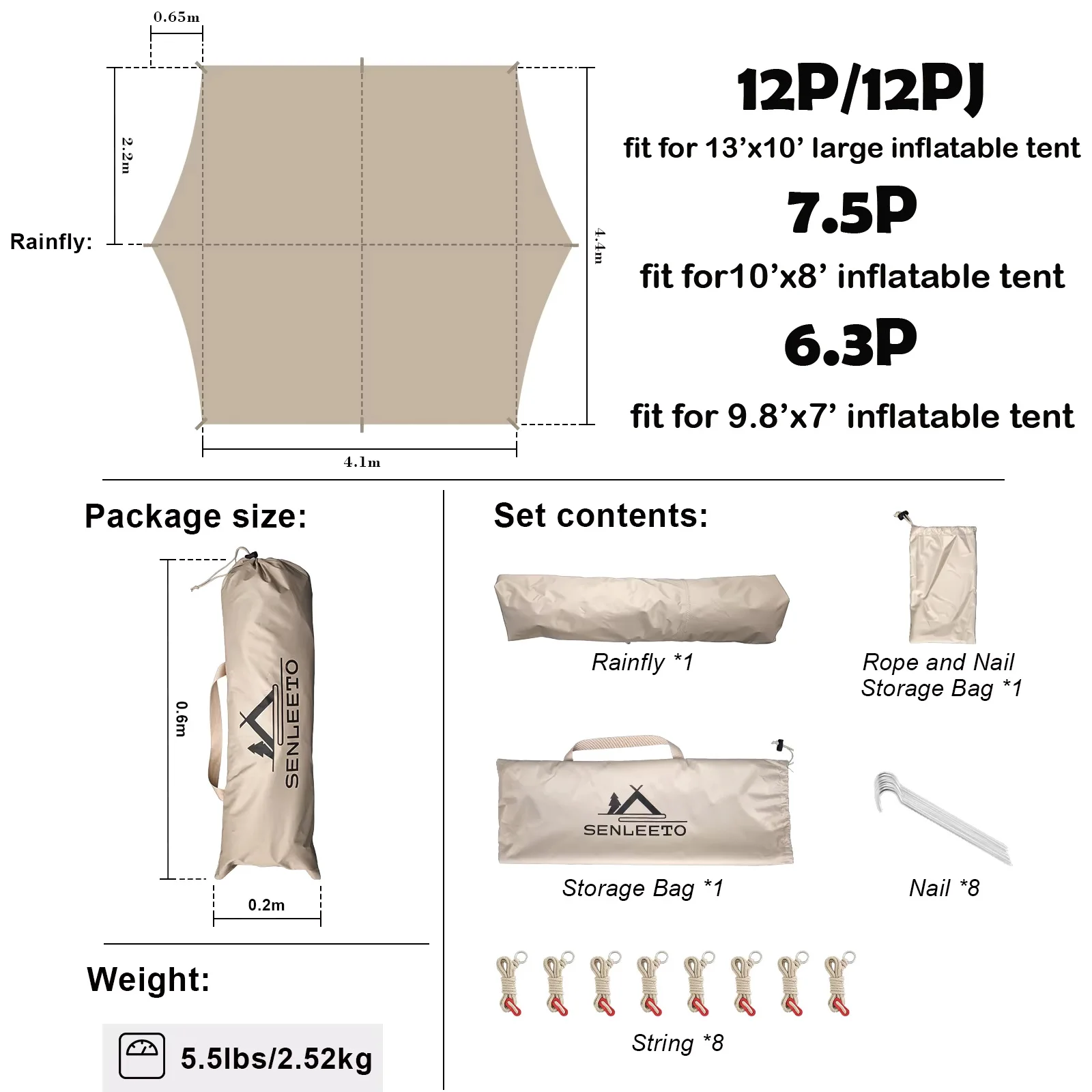 Ultralight Camping Rainfly Shelter 6