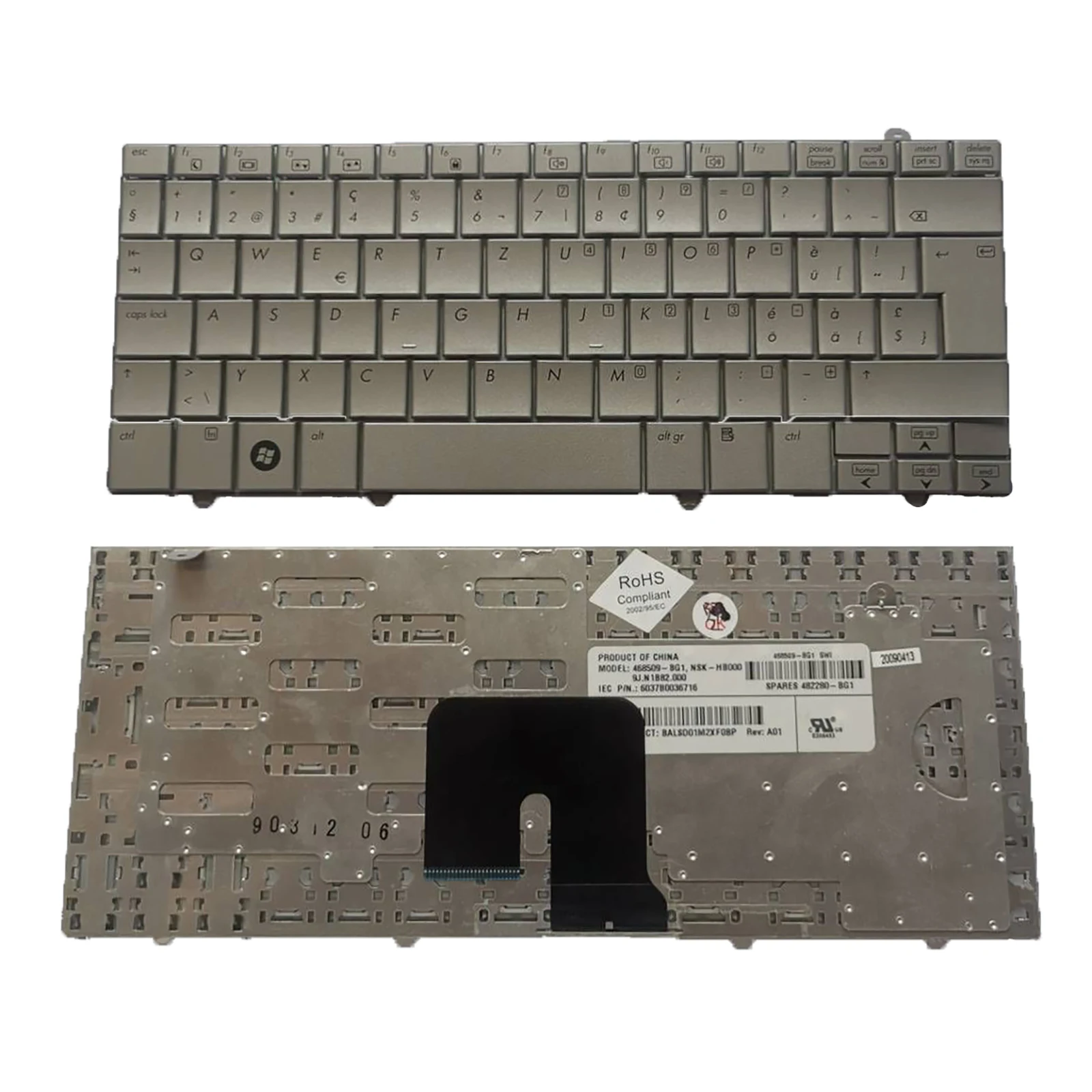Per Hp Mini Netbook 2133 2140 2144 Tastiera Argento Sw