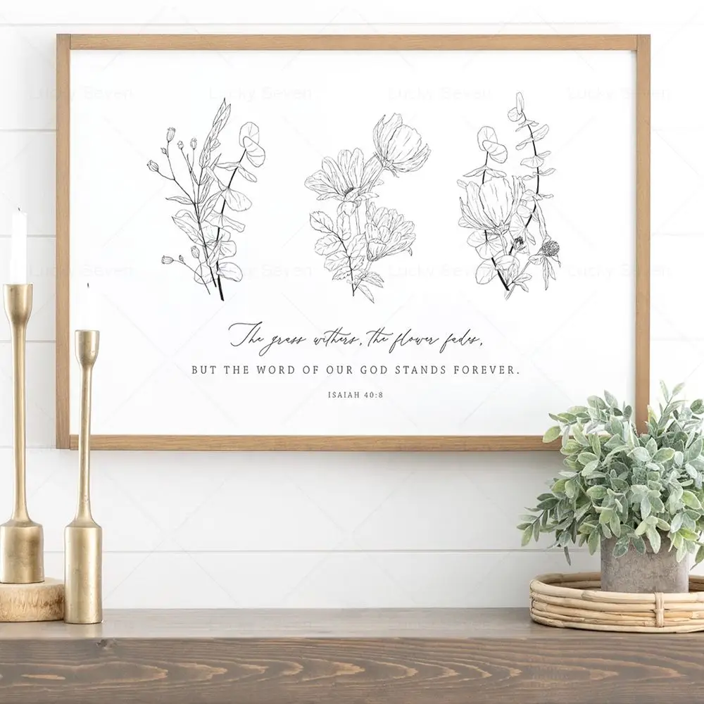 Bible Verse Print Grass Withers 3