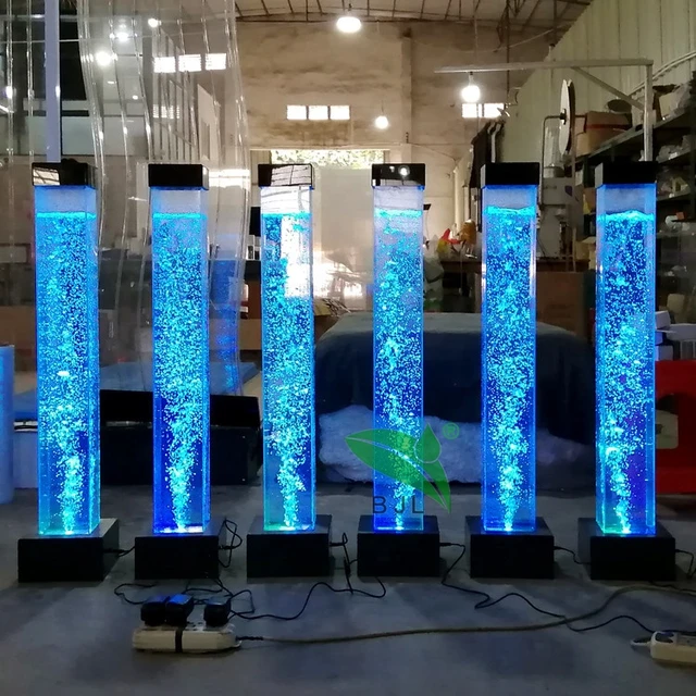 Lampada a colonna quadrata a bolle d'acqua acrilica a LED che cambia colore  da pavimento per interni - AliExpress