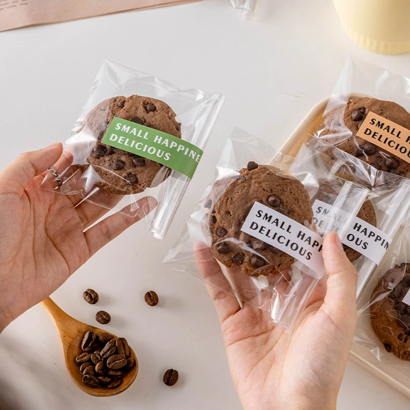 100Pcs Transparent Plastic Bags Candy Lollipop Cookie Packaging Bags Stickers Labels Christmas Gift Boxes Wedding Birthday Party