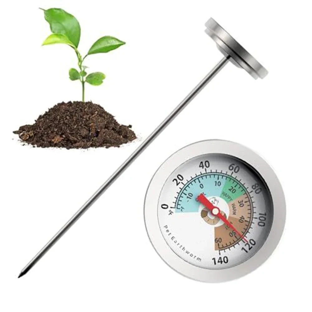 

1 Piece Compost Soil Tester Measuring Probe High Quality Stainless Steel Compost Soil Thermometer Garden Backyard