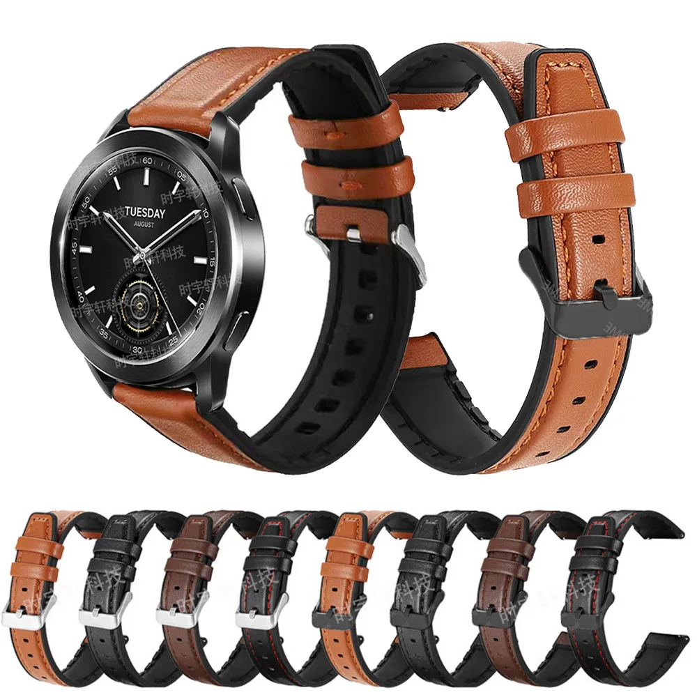 

Ремешок кожаный силиконовый для Xiaomi Watch S3/S2/S1 Pro/Active, спортивный браслет для смарт-часов Xiaomi Watch 2 Pro/Color 2, 22 мм