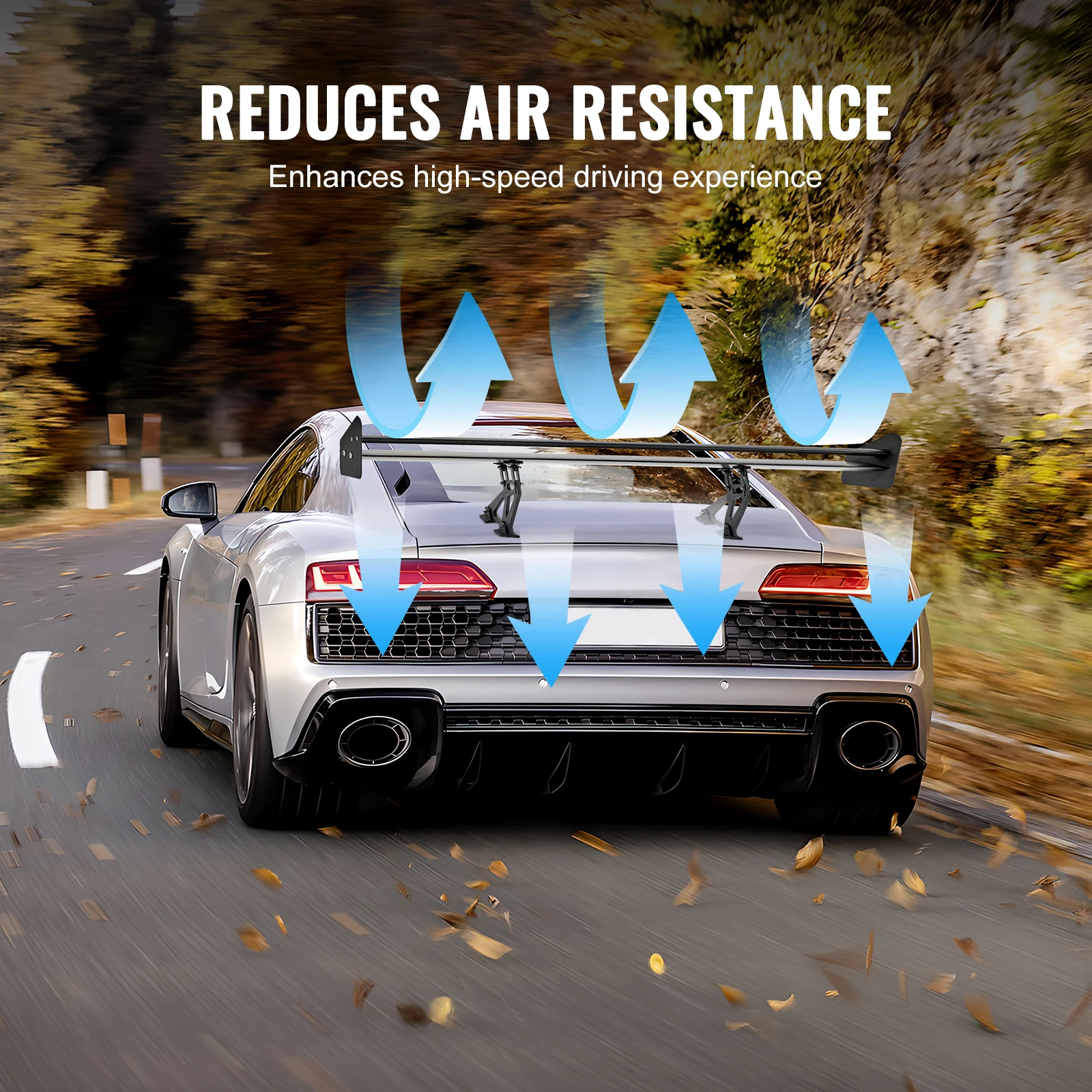 SucceBuy GT Wing Car Spoiler 53.1 inch Universal Spoiler with Double Deck Car Rear Spoiler Wing, Racing Spoiler BGW/JDM Drift