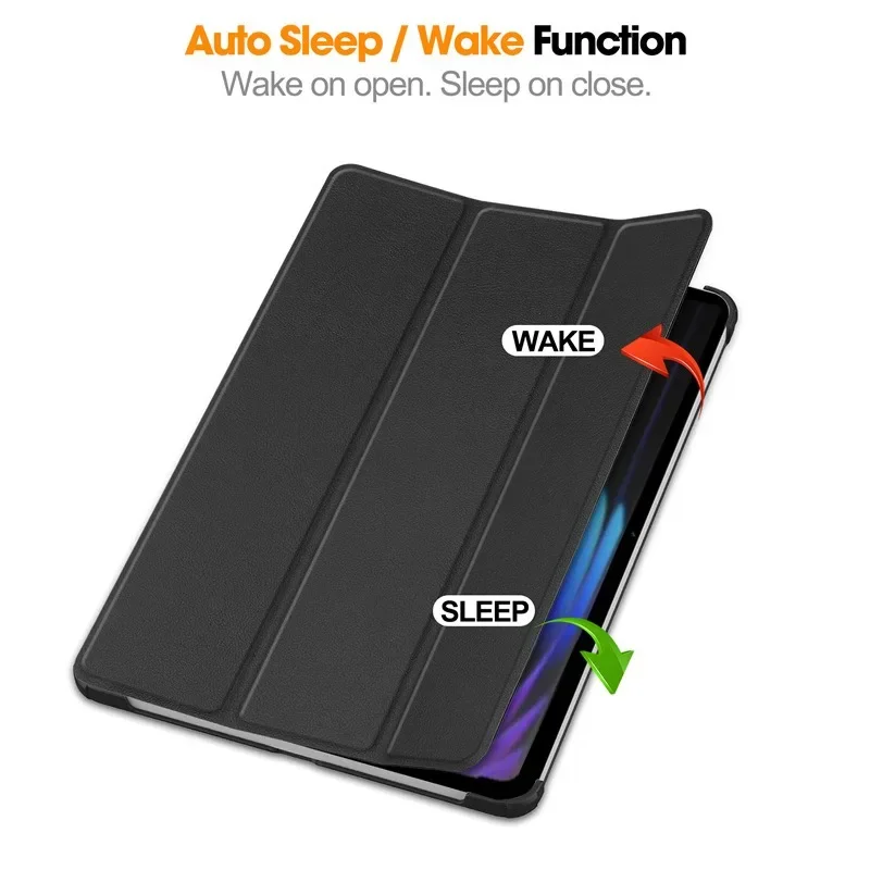 Elegant Tri-Fold Magnetic PU Leather Tablet Stand Cover