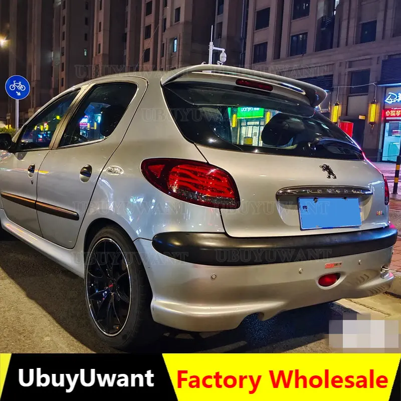 Per Peugeot 206 Spoiler 2008-2013 Peugeot 206 Spoiler Materiale Abs Di Alta Qualità Auto Ala Posteriore Primer Colore Spoiler Posteriore