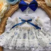 20cm attribute free blue floral cotton doll 2