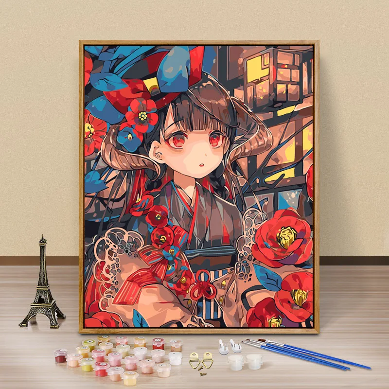 

148527 diy digital oil painting oil painting acrylic flower painting explosion hand-filled landscape painting