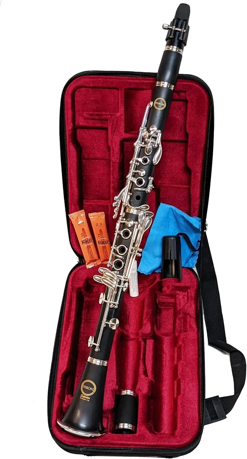 Herche Superior Bb Clarinet X3-Professional Grade Musical Instruments for All Levels-Service Plan Educator Approv