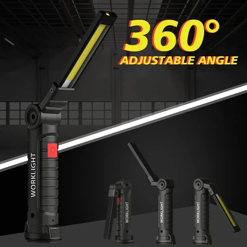 Portable COB LED Flashlight USB Rechargeable Built in Battery LED Light With Magnet led flashlight