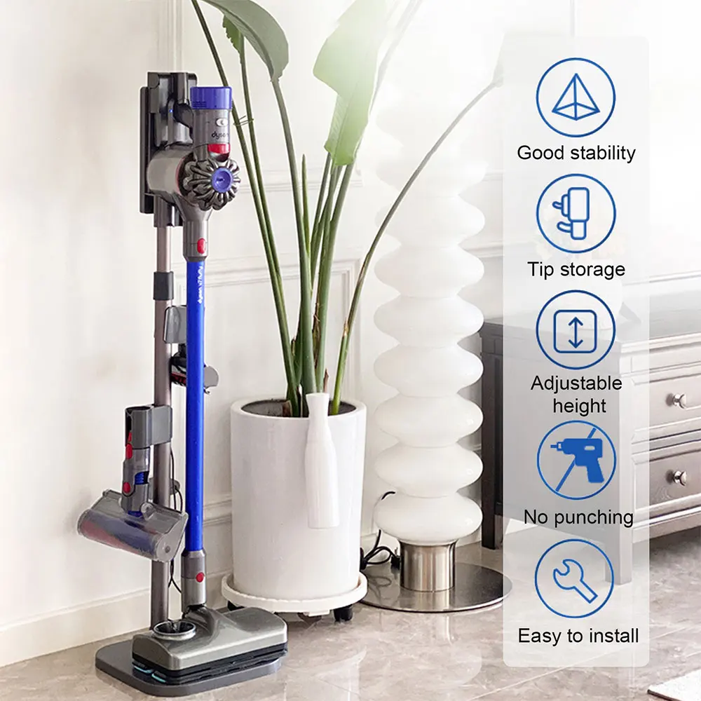 Dyson v10 v11 v15 v12用の掃除機スタンド,調整可能な高さ (110~129cm 