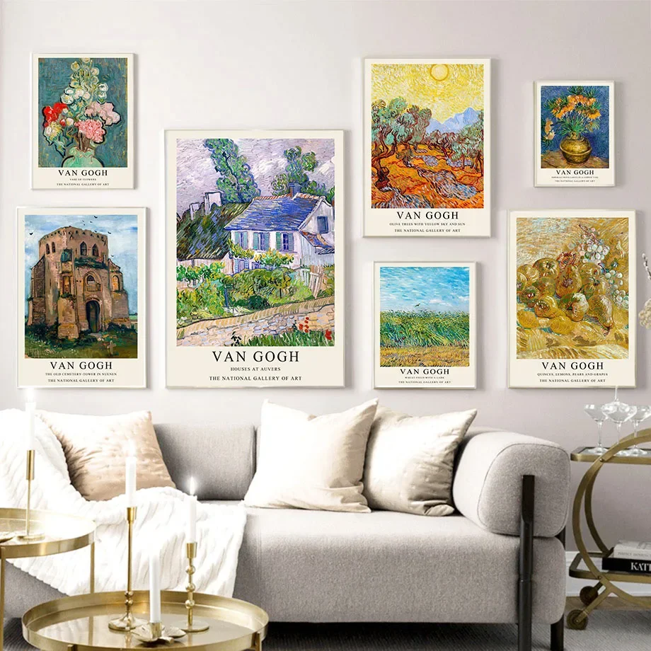 

Vintage Van Gogh Oil Painting Works Flower Landscape Wall Art Canvas Posters And Prints Wall Pictures For Living Room Home Decor