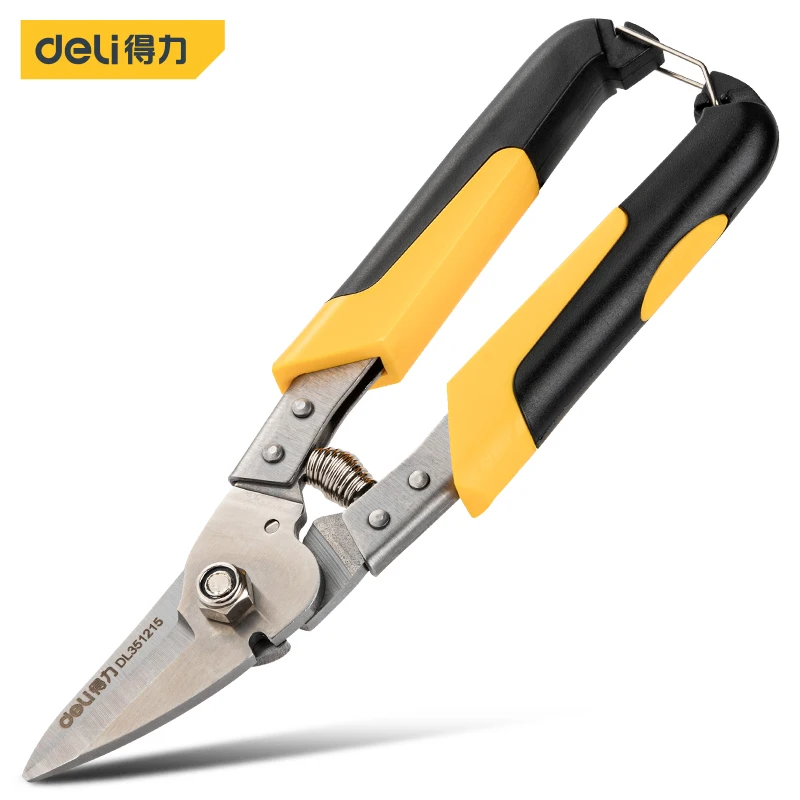 Description Picture 6 of itemDeli 8.5'' 9.5'' Metal Sheet Shearing Tin Snips Straight Shears Bent Blade Cutter Multifunction Electrician Repair Keel Scissors