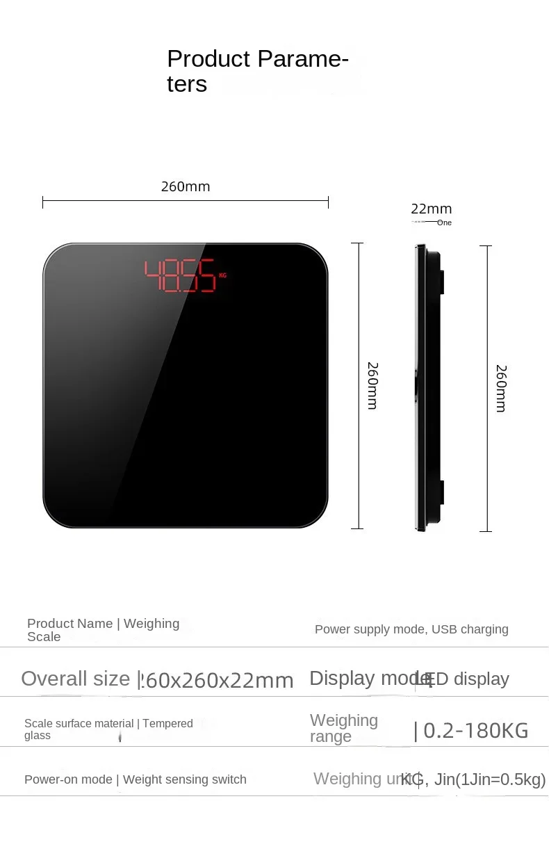 Description Picture 2 of itemHousehold Electronic Scale Precise and Durable Charging Body Scale Girls Small Smart Scale Weighing Scale